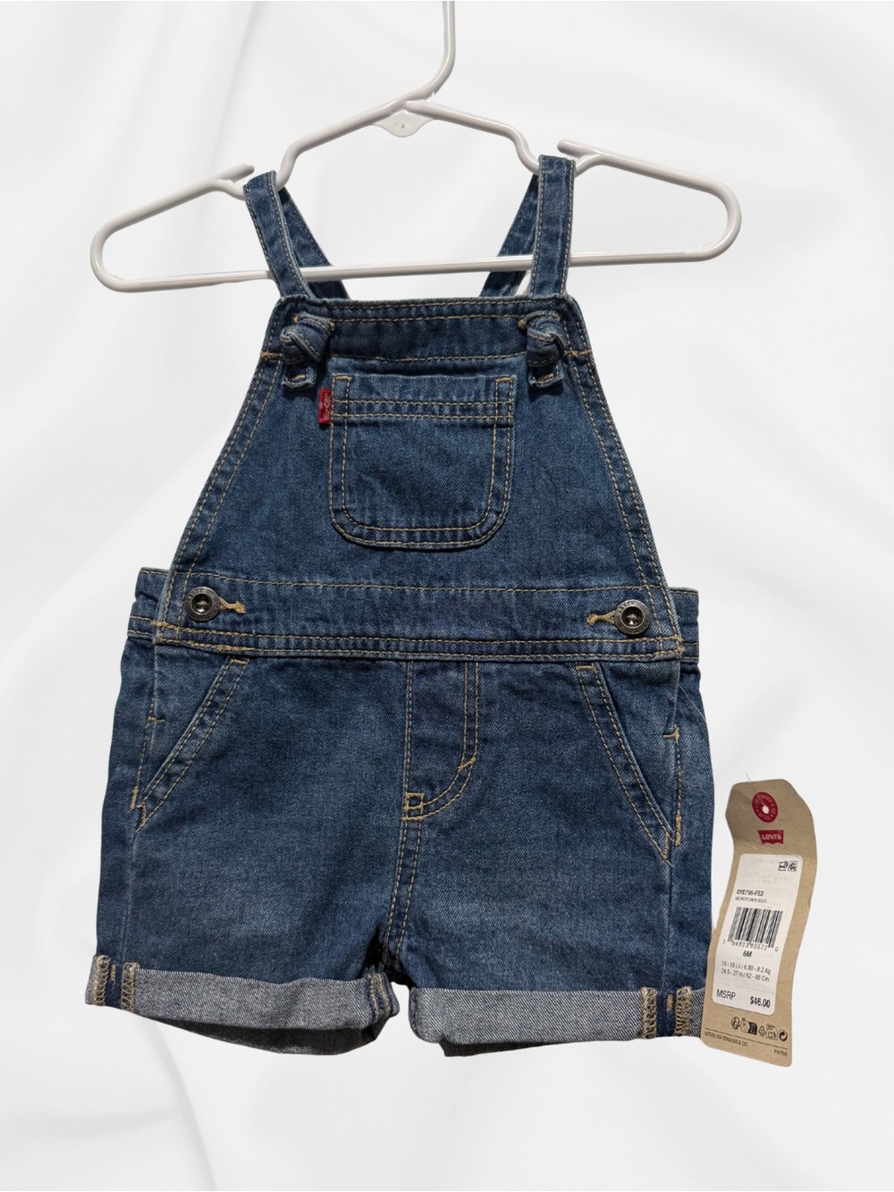 Levi's Indigo Blue Denim Shortalls for Kids